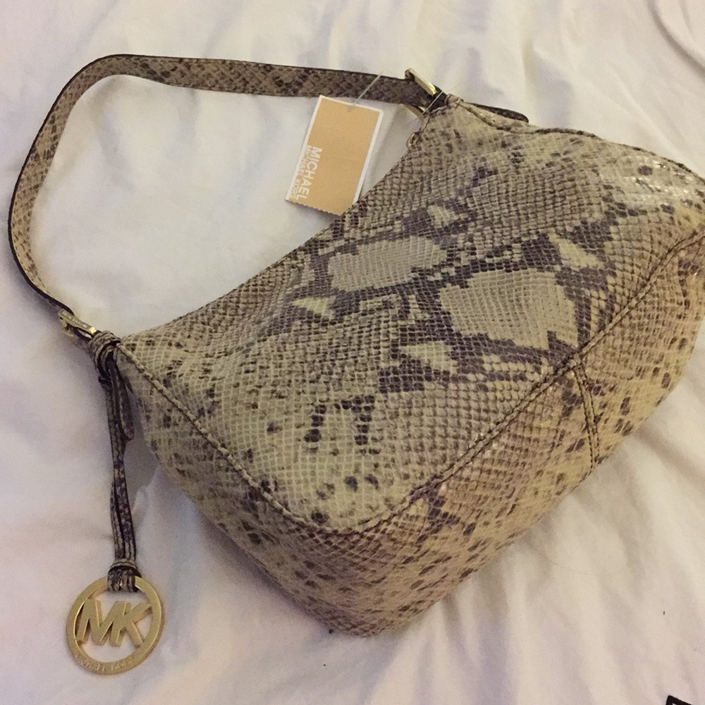 Michael Kors snake skin shoulder bag NWT